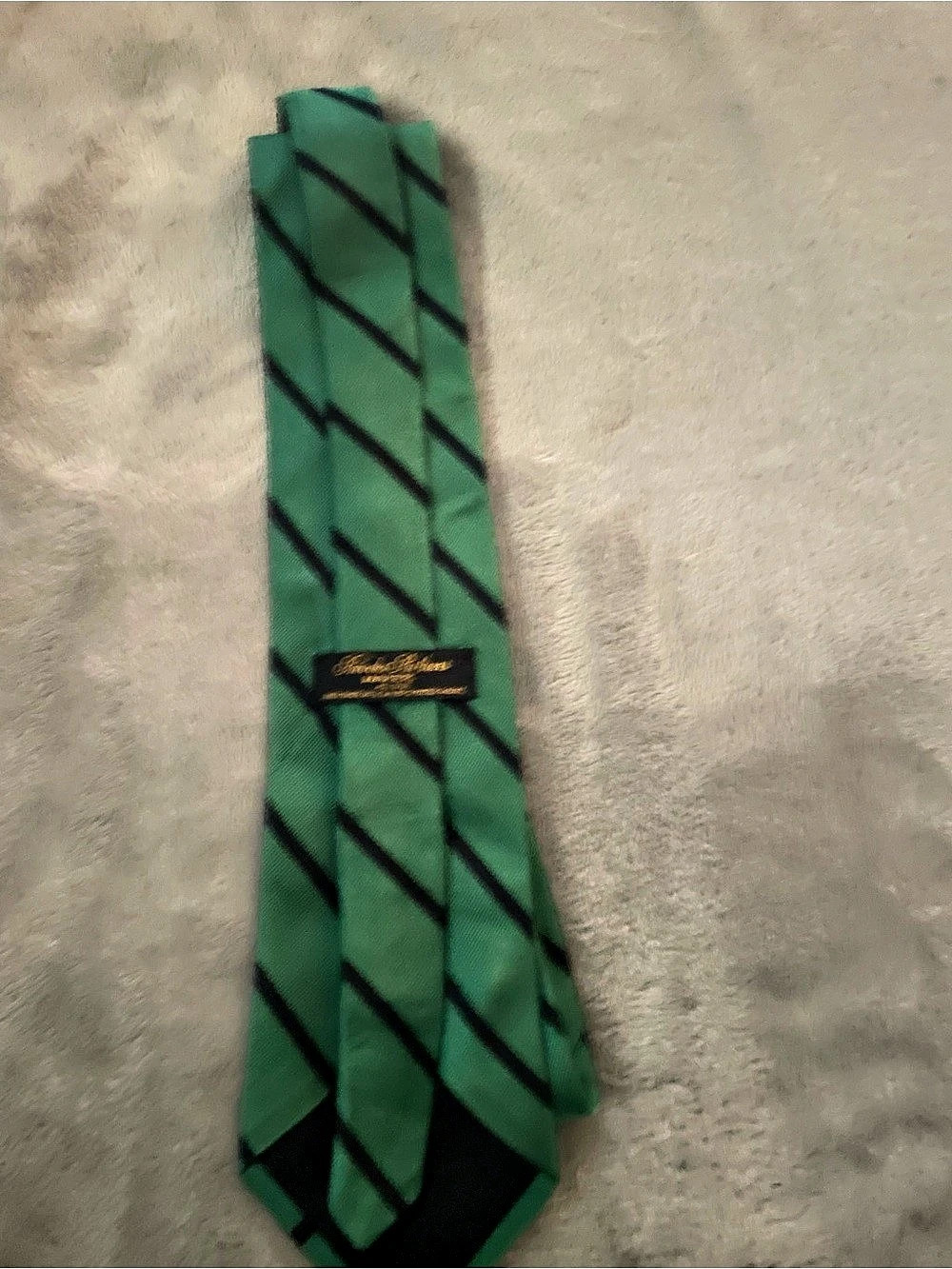 Geoffrey Beene Striped Tie in Green & Black Like New